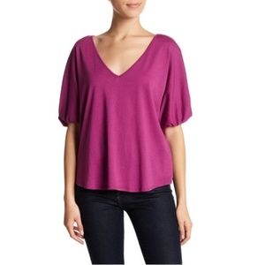 14th & Union Pleated Sleeve V-Neck Tee